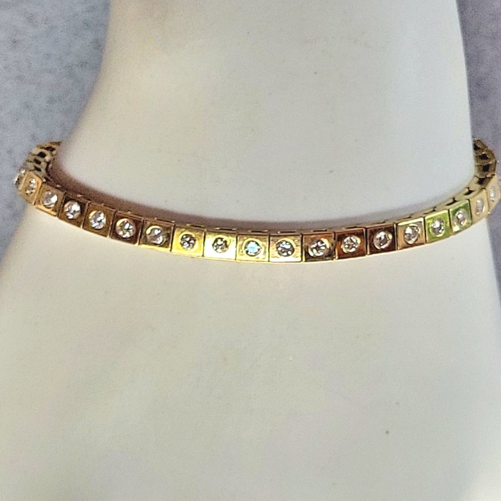 14K Gold & 42 Natural Diamonds Tennis Bracelet,  Appraisal Shown